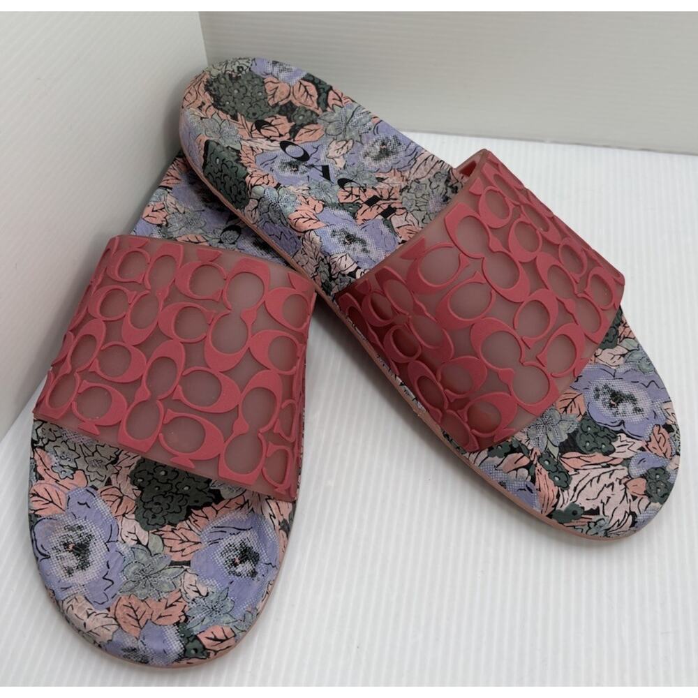 COACH Udele Sig Rub Slide Orchid Women's - Size 9 Sandals